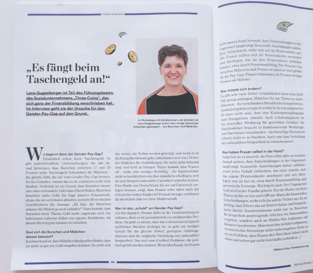 Photo of article in "Welt der Frauen"